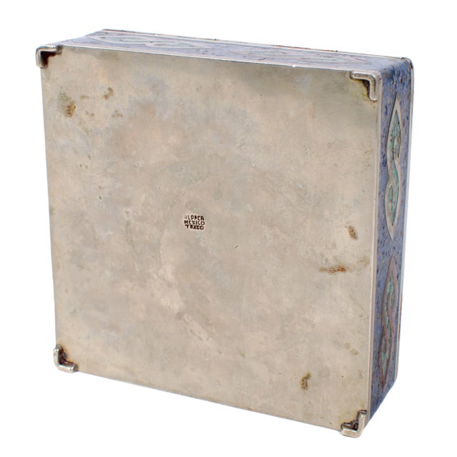 Mid 20th Century Alpaca Taxco Silver Trinket Box For Sale In Savannah - Image 6 of 8