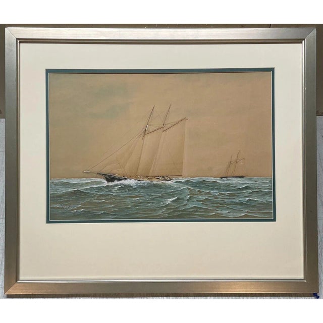 Original 1896 c mcknight smith sailing race painting i recently acquired an incredible archive of sailing and america's...