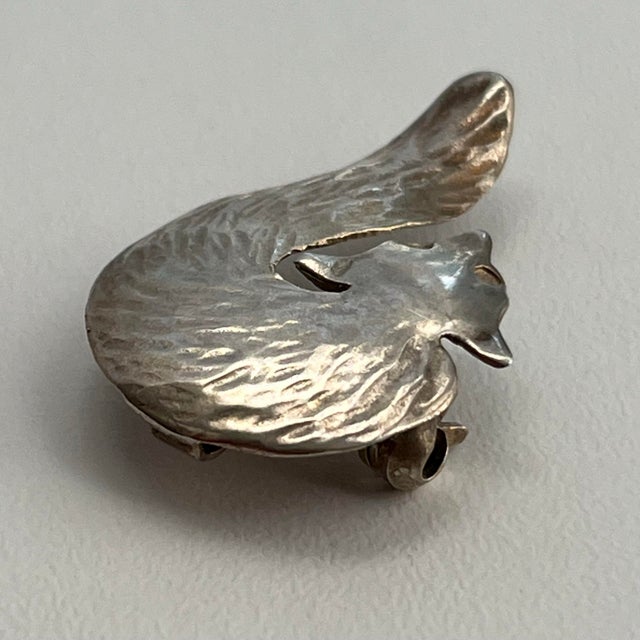 2000 - 2009 Signed Letti Rapp Swedish Modernist Sterling Silver Fox Brooch Pendant Original Box Ephemera For Sale - Image 5 of 11