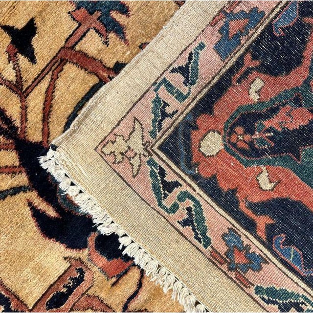 1920s Antique Agra Rug | Floral Design | 8×10 For Sale - Image 5 of 6