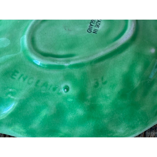 Mid 20th Century Bright Green Mid-Century Leaf Tray From England For Sale - Image 10 of 13