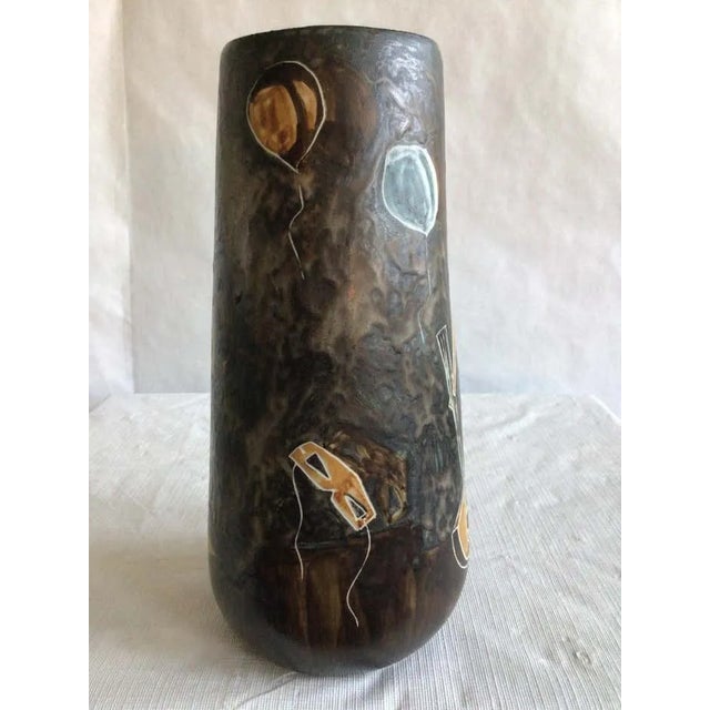 1960s 1960s Painted Ceramic Vase Depicting Objects from a Fête For Sale - Image 5 of 11