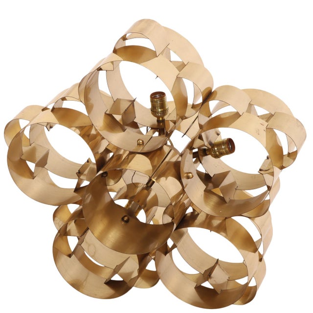 Artisan House Brass Cloud Chandelier by Curtis Jere for Artisan House, C. 1975 For Sale - Image 4 of 7