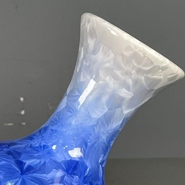 Chinese Blue Crystalline Glaze Porcelain Vase With Yongzheng Mark For Sale In Los Angeles - Image 6 of 9