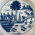 French Early Antique Dutch Delft Blue and White Landscape Plate or Platter For Sale - Image 3 of 12