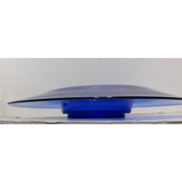 MCM Cobalt Glass Center Bowl For Sale - Image 13 of 13