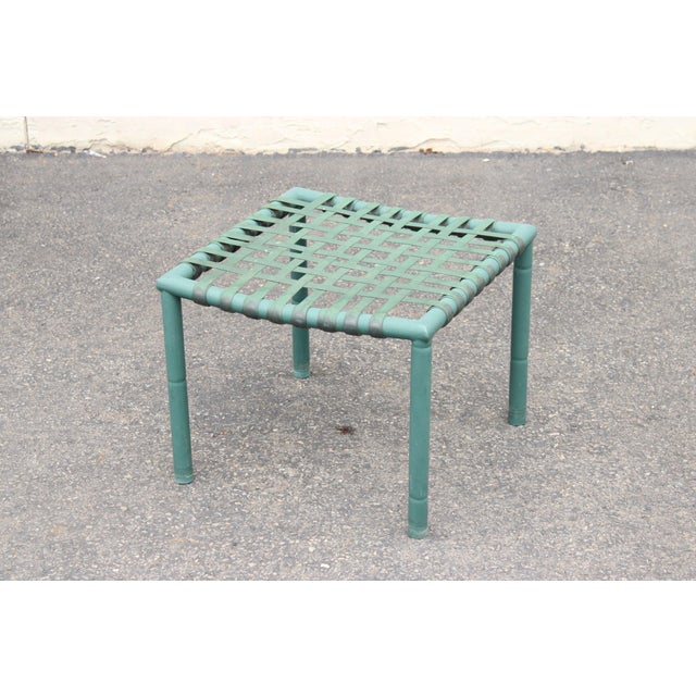 Hauser Vintage Pair of Faux Bamboo Outdoor Patio Stools For Sale - Image 4 of 12