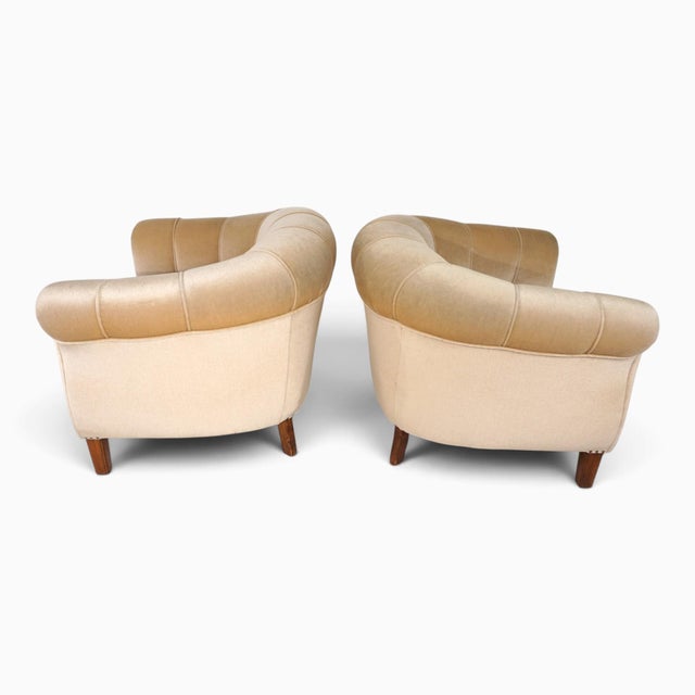 Art Deco Club Chairs with Champagne-Colored Mohair, 1930, Set of 2 For Sale - Image 18 of 18