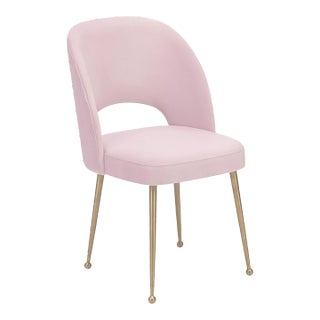 Swell Blush Velvet Chair For Sale