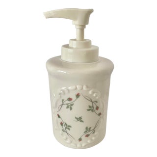 Late 20th Century Lenox Rose Manor Porcelain Soap/Lotion Dispenser Pump Bottle Excellent Condition For Sale
