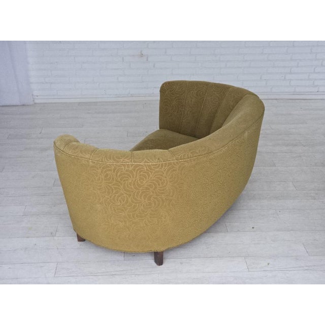 Danish 2-Seater Banana Sofa in Velour and Beech, 1960s For Sale - Image 13 of 18