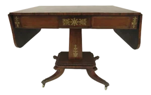 English Regency Rosewood Brass Inlaid Sofa Table