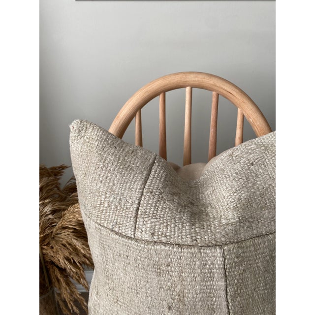 1980s Vintage Turkish Hemp Patchwork Pillow Cover For Sale - Image 5 of 7