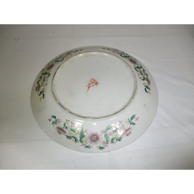 Antique Porcelain Chinese Rose Mandarin Charger For Sale - Image 14 of 14