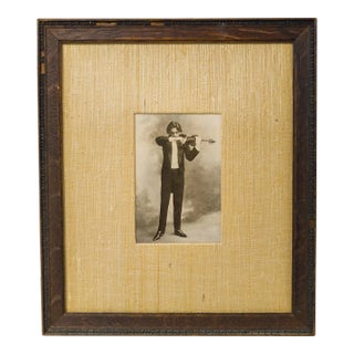Early 20th Century Black and White Photograph of French Violinist Jacques Thibaud For Sale
