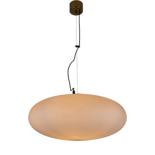 Vintage Italian Brass and Glass Pendant Light from Stilnovo, 1950s For Sale