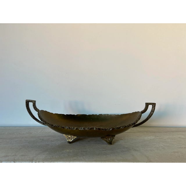 Vintage Handmade Mexican Brass Centerpiece Fruit Bowl For Sale - Image 13 of 13