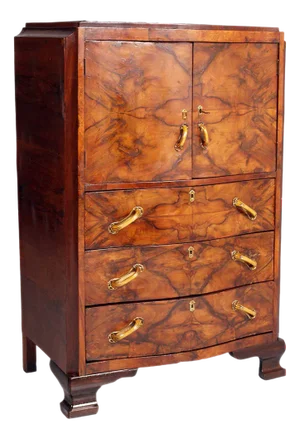 Art Deco Trumeau Cabinet in Walnut Briar from Atelier Borsani Varedo, 1920s