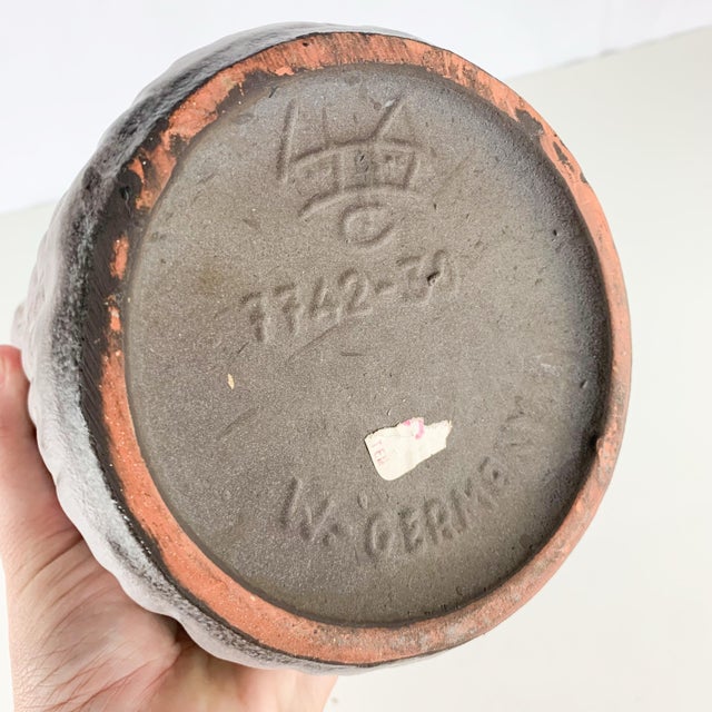 Ceramic Vintage Grey West German Cord Vase Carstens Tonnieshof Mid Century Art Pottery For Sale - Image 7 of 8