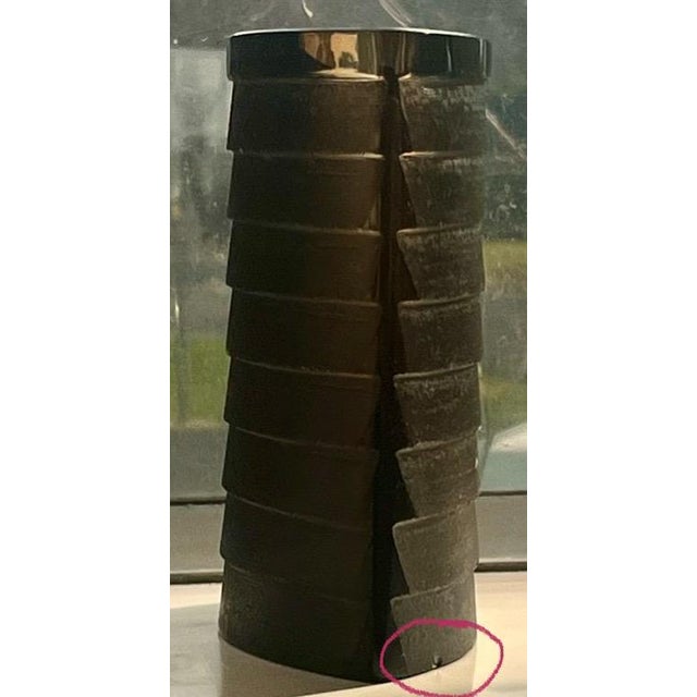 Mid-Century Modern Vintage Libera Czech Republic Smoky Brown Crystal Vase Pocket Shaped Vase For Sale - Image 3 of 10