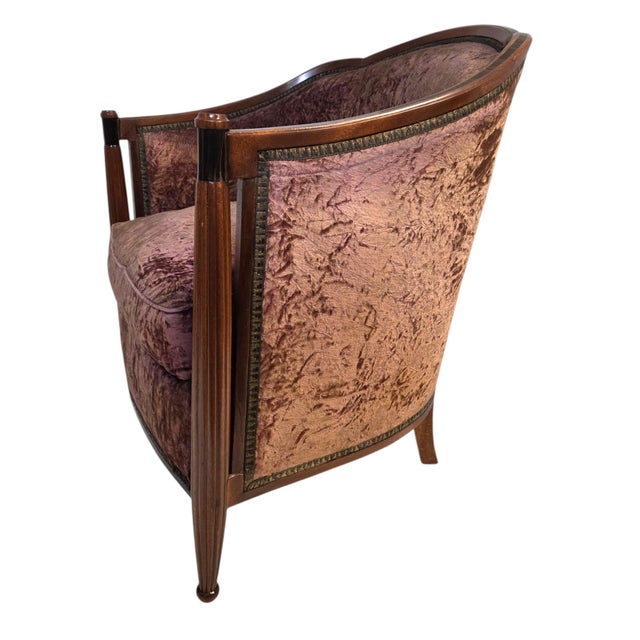 Sienna Pair of French Art Deco Armchairs Attributed to Maison Dominique France, Circa 1928–1932 For Sale - Image 8 of 18