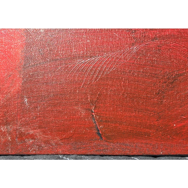 Signed Bustamonte Original 50" Abstract Painting on Canvas For Sale - Image 14 of 17