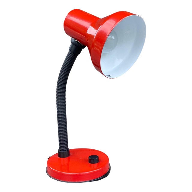 Vintage Red Desk Light, 1980s | Chairish