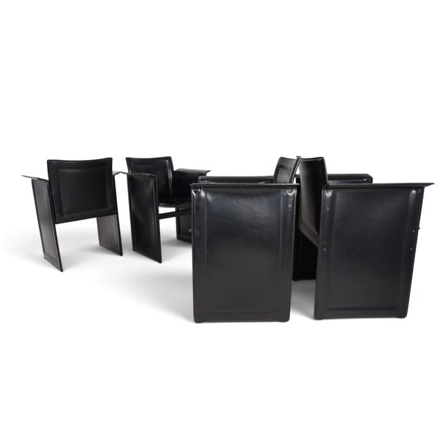 Solaria Leather Dining Chairs by Tito Agnoli for Arrben, 1970, Set of 4 For Sale - Image 17 of 18