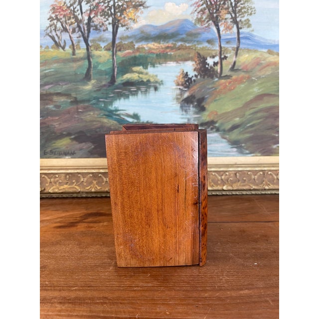 Antique Likely Burl Wood Bookend With Carved Detailing and Hidden Compartment. For Sale - Image 11 of 11