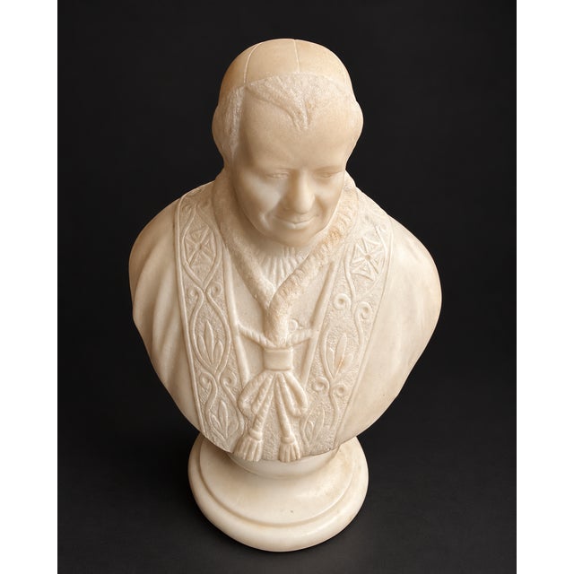 Italian School, Bust of Pope Pius IX, 1800s, Alabaster For Sale - Image 9 of 11