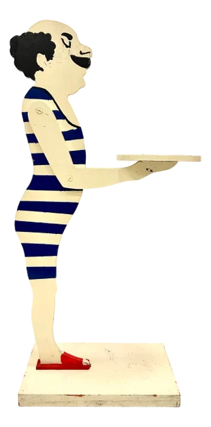 Art Deco Style Swimmer Standing Butler with Serving Tray, 1950s