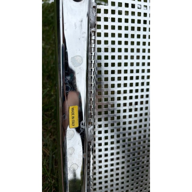 Metal Arrben Chrome Dining Chair With Perforated Steel Seat, Italy, Circa 1970s For Sale - Image 7 of 7