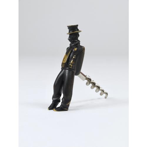 Leaning Tipsy Gentleman Brass Bottle Opener by Richard Rohac, Vienna, 1950s For Sale - Image 6 of 13