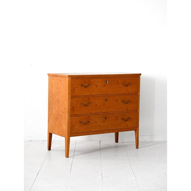 Vintage Scandinavian Chest of Drawers in Birch Burl, 1960s For Sale - Image 3 of 9