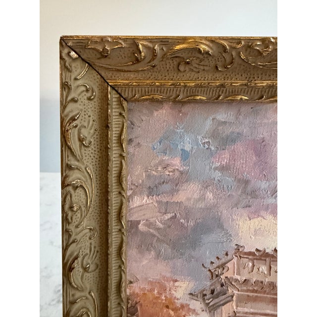 Vintage Original French Painting of the Arc De Triomphe Paris - Framed For Sale In Chicago - Image 6 of 8