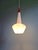 Scandinavian Pendant Light in Satin White Opaline Glass and Teak, 1960s For Sale - Image 11 of 14