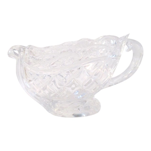 Vintage Crystal Sleigh Sauce Boat For Sale