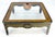 Drexel Drexel Gold Paint & Black Lacquer Base Burl Wood & Glass Top Coffee Table MINT For Sale - Image 4 of 14