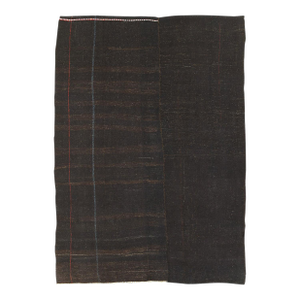 Galerie Shabab Collection Mid-20th Century Turkish Tribal Kilim Room Size Carpet in Dark Brown and Black
