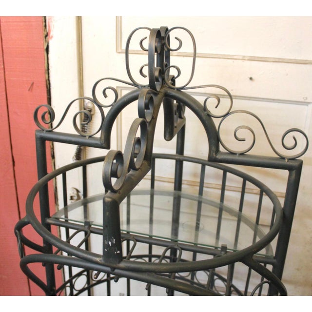 Late 20th Century Antique Style Iron Wine Cabinet For Sale - Image 5 of 6