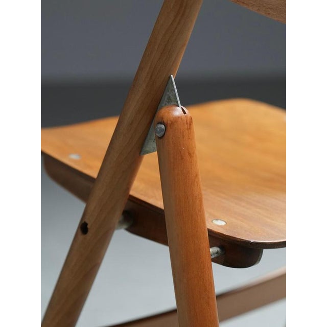 Folding Chairs in Beech and Metal attributed to Egon Eiermann, Germany, 1950s For Sale - Image 6 of 11