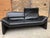 Animal Skin Three-Seater Sofa in Black Genuine Leather by Hans Kaufeld for de Sede, 1980s For Sale - Image 7 of 10