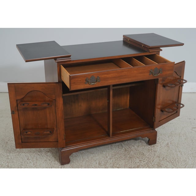 Traditional Henkel Harris Cherry Flip Top Server Cabinet For Sale - Image 3 of 18