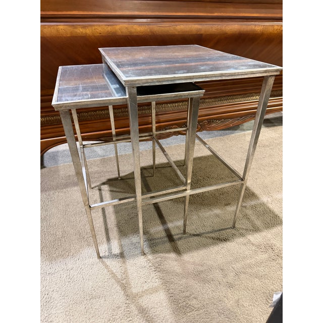 Restoration Hardware Restoration Hardware Mirrored Nesting Table - Set of Two For Sale - Image 4 of 6