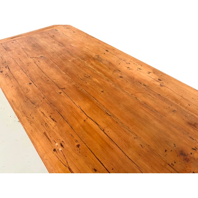 Cherrywood Farmhouse Table with Drawer and Low Stretcher, France, 1950s For Sale - Image 10 of 18