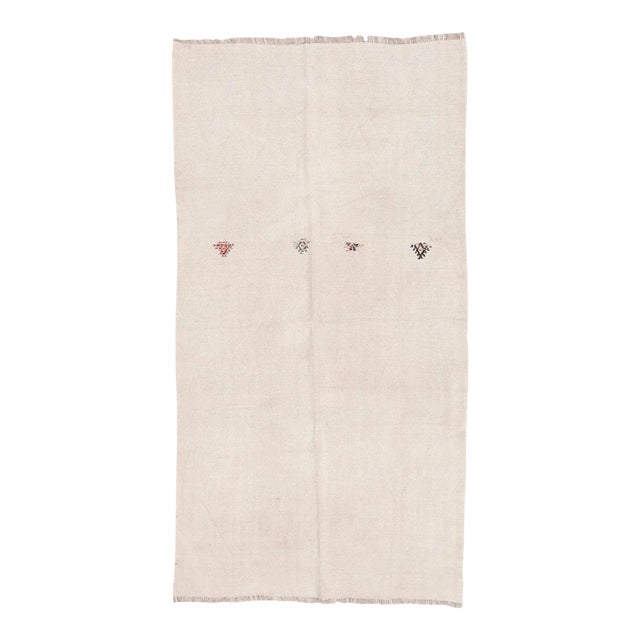 Mid 20th Century Vintage Hemp Turkish Kilim Rug For Sale