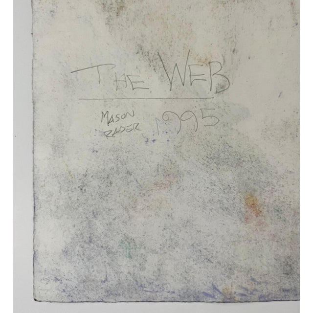 Paint Mason Rader, Abstract Surrealist Spray Paint Mixed Media The Web Mason Rader, 1995 For Sale - Image 7 of 7