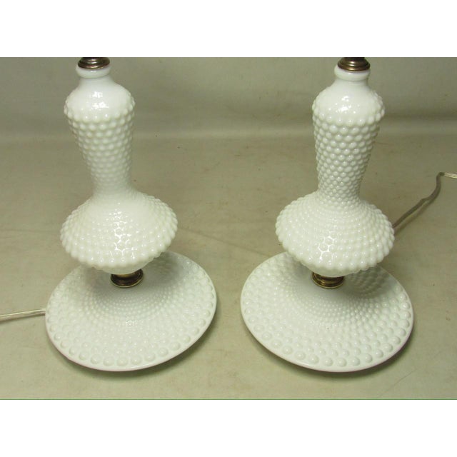 Pair of Hobnail Milk Glass Lamps For Sale - Image 14 of 15