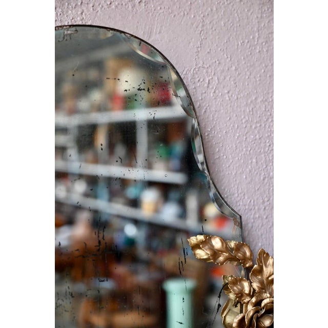 Louis XV Style Wall Mirror in Gilded Brass, 1950s For Sale - Image 6 of 8