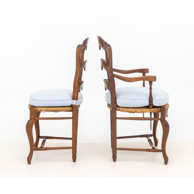 French Provincial Style Walnut Dining Chairs, 4 For Sale - Image 14 of 15